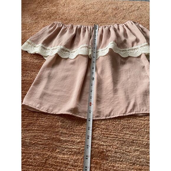 Flying Tomato Top Pink Sleeveless Shoulder Off Women’s Crochet Lace Boho S - Picture 5 of 5